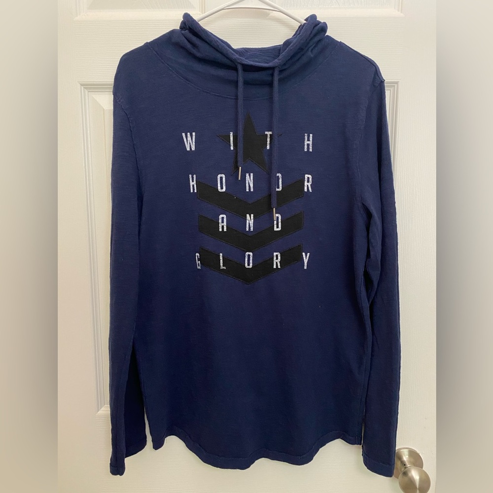 Express turtle neck full sleeve tee - blue